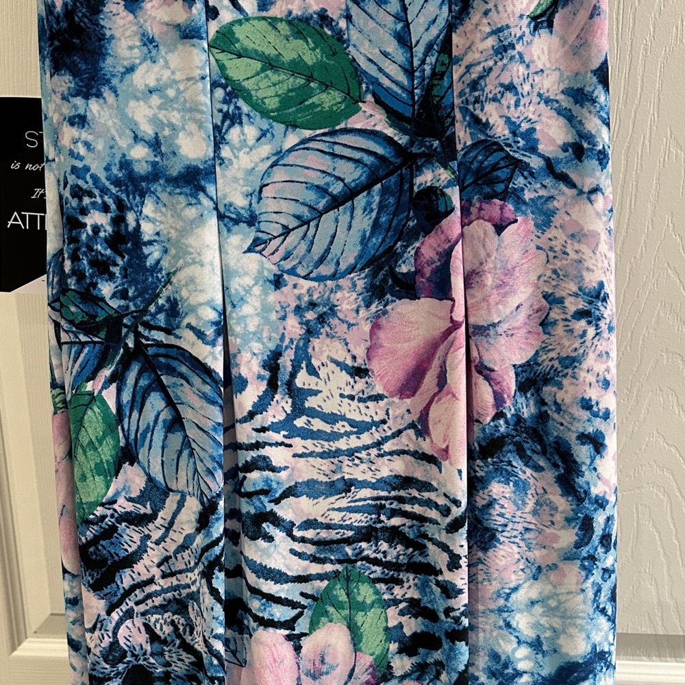 Attitudes by Renee Blue and Pink Patterned maxi Dress - Picture 10 of 15